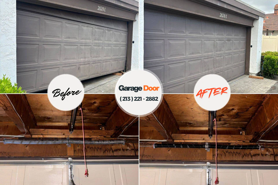 Before and after: garage door repair Dearborn, MI